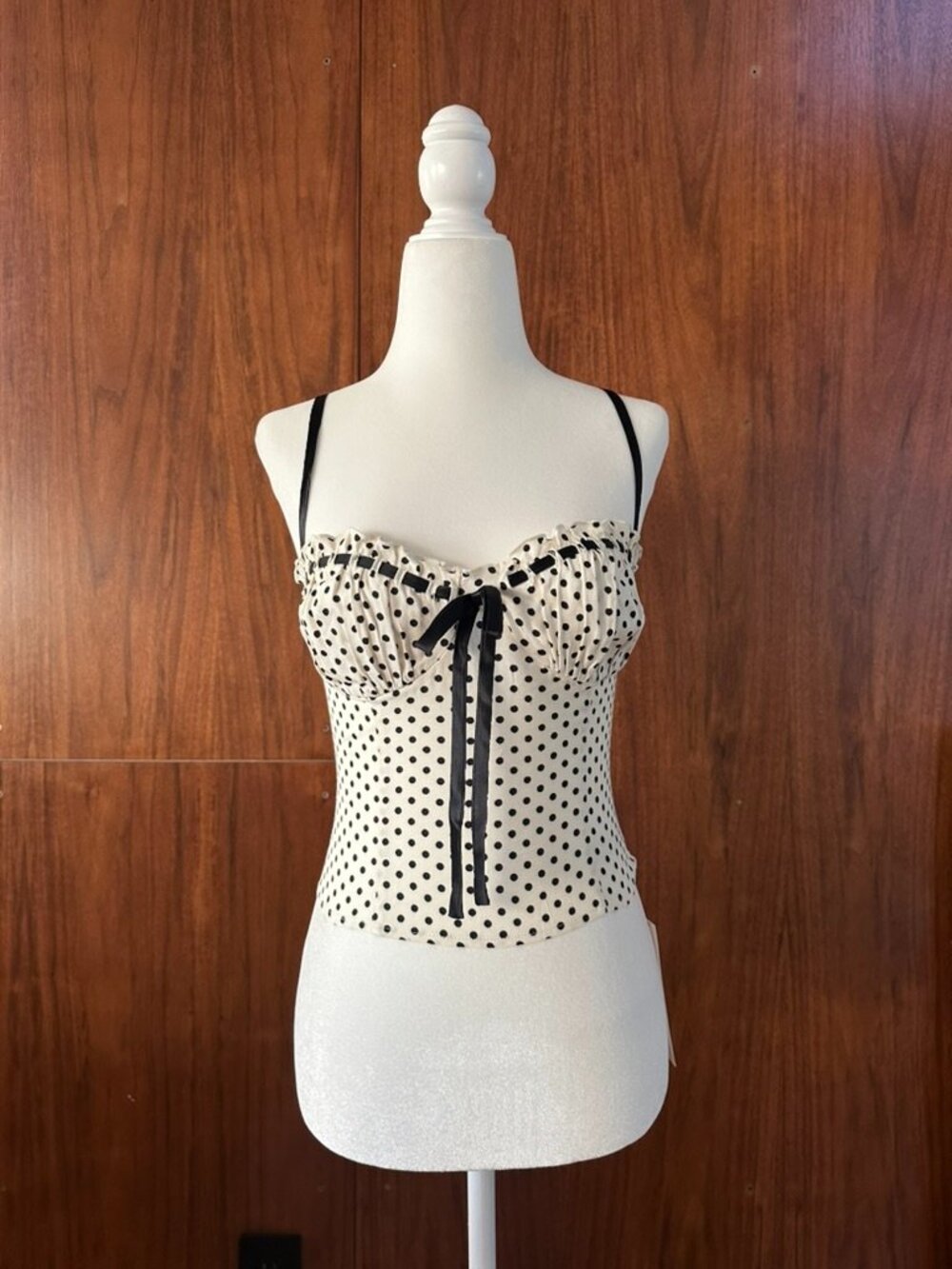 Reformation Andrea Eclipse Dot Polka Dot Corset Cami Top - Size 2
